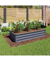 Streamdale Furniture 6x3x1ft Large Galvanized Metal Rectangular Garden Bed