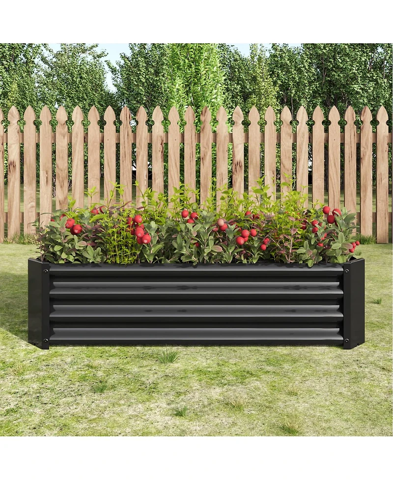 Streamdale Furniture 2-Pieces 4x2x1ft Metal Raised Garden Bed for Flowers and Vegetables