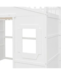 Streamdale Furniture Full Size House Loft Bed With Ladder