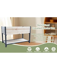 Streamdale Furniture Solid Wood and Iron Raised Garden Bed - Reversible and Replaceable Panels