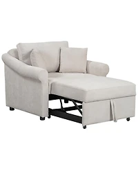 Streamdale Furniture Chenille 3-in-1 Convertible Sleeper Chair with Adjustable Backrest