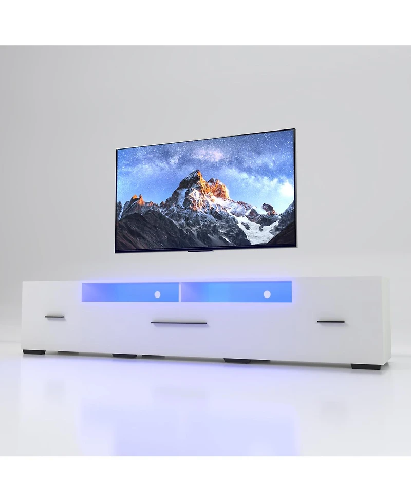 Streamdale Furniture Led Tv Stand for 55-80 Inch TVs with Power Outlet Modern Console