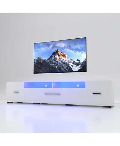 Streamdale Furniture Led Tv Stand for 55-80 Inch TVs with Power Outlet Modern Console