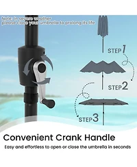 Sugift 13 Feet Double-Sided Patio Table Market Umbrella with Crank Handle