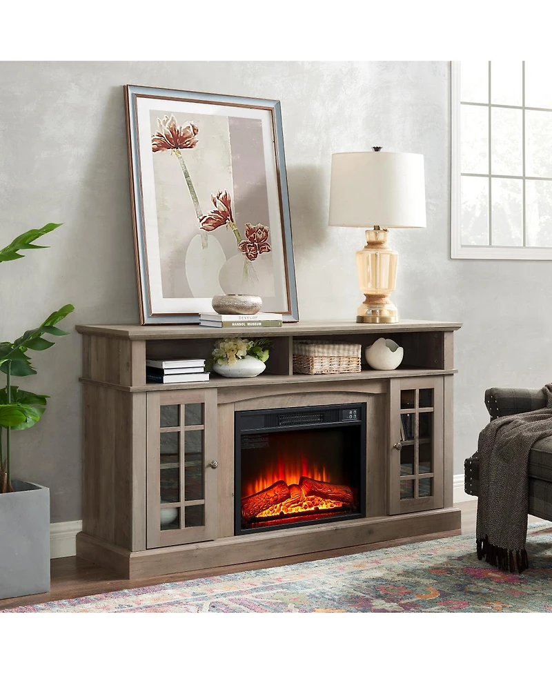 Streamdale Furniture Classic Tv Media Stand with 23'' Electric Fireplace