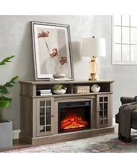 Streamdale Furniture Classic Tv Media Stand with 23'' Electric Fireplace