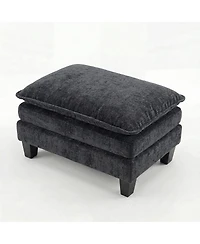 Streamdale Furniture Rectangular Chenille Padded Ottoman Footstool