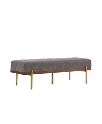 Streamdale Furniture Upholstered Channel Tufted Ottoman Bench Seat with Gold Legs