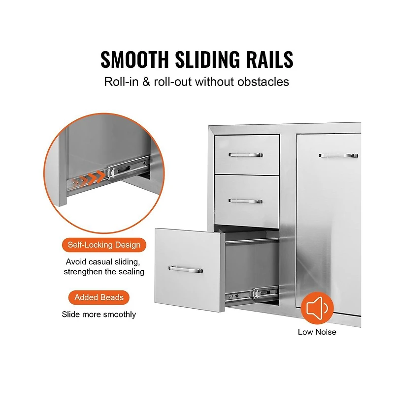 Sugift Outdoor Kitchen Door Drawer Combo 29.5 in W x 22.6 in H Access Door