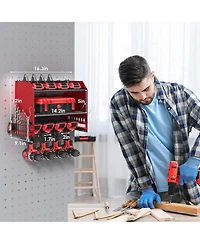 Xdovet Power Tool Organizer Wall Mount Charging Station Drill Holder Outlet Strip Garage Workshop Storage Rack