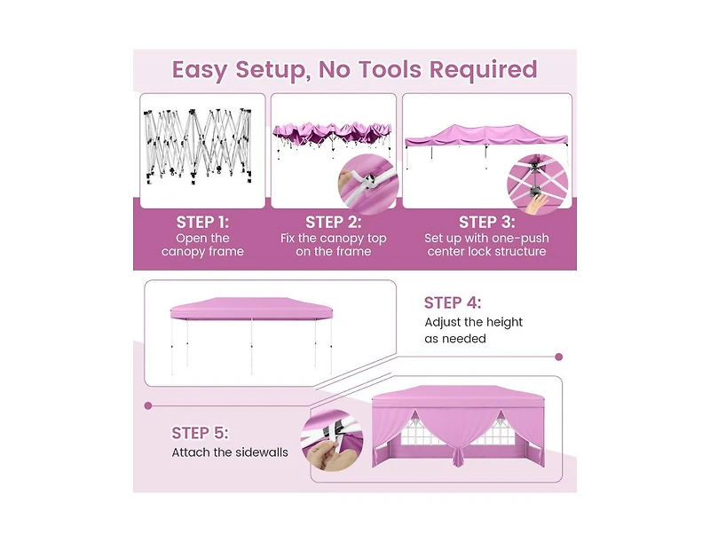Boyel Living 10 X 20 Feet Pop up Canopy Tent Instant Setup with 6 Sidewalls