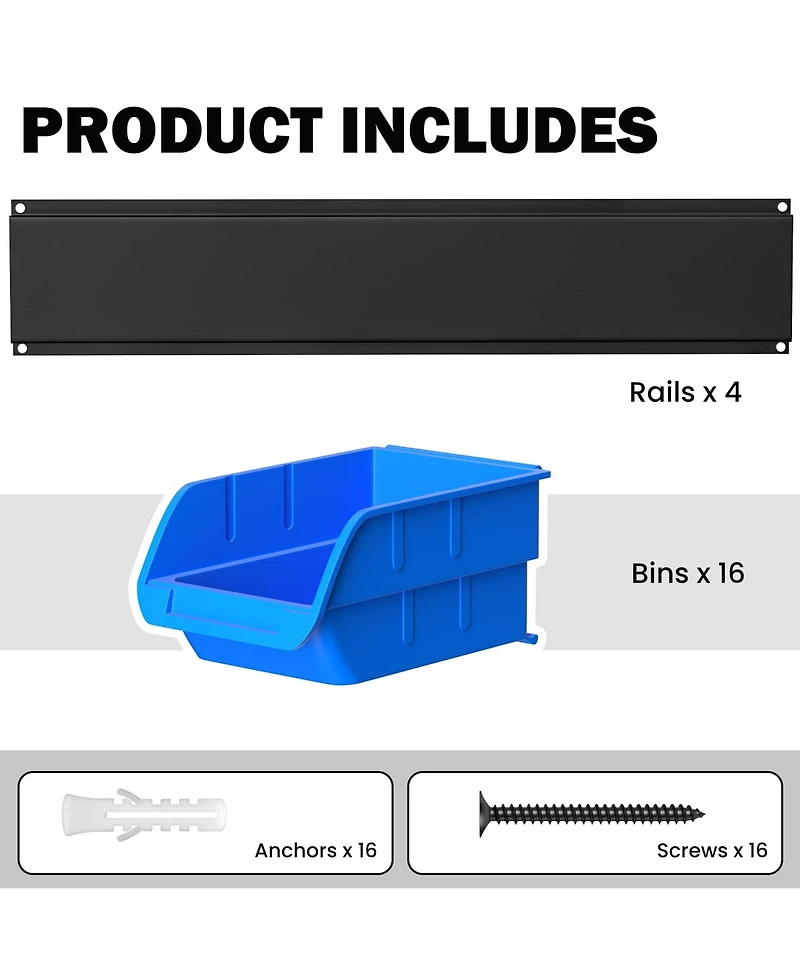 Xdovet Wall Mounted Plastic Hardware Organizer Storage System