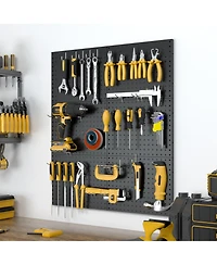 Xdovet Metal Pegboard Wall Organizer With Hooks Heavy Duty For Home Storage Office Organization Craft Room Kitchen