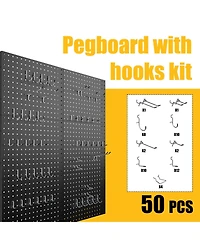 Xdovet Metal Pegboard Wall Organizer With Hooks Heavy Duty For Home Storage Office Organization Craft Room Kitchen