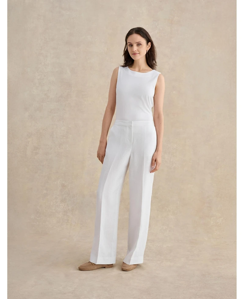 Hobbs London Women's Alessia High-Waist Linen Trousers
