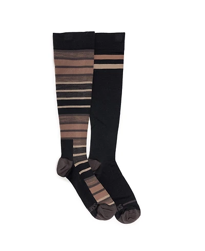 Muk Luks Men's 2 Pair Pack Compression Knee Hi Nylon Socks