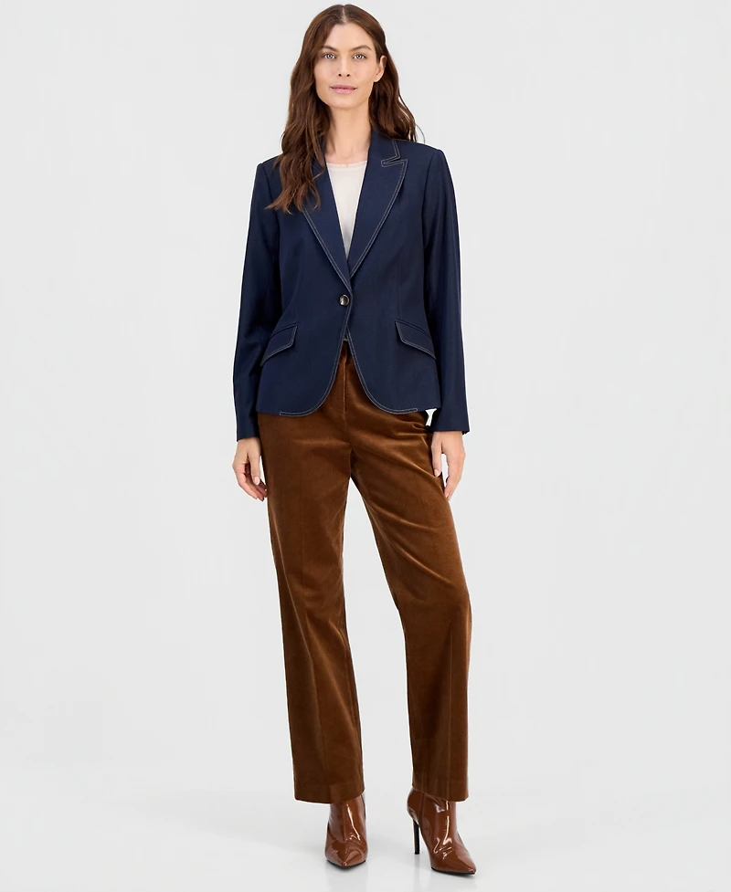 Tahari Asl Women's Denim Single-Button Blazer