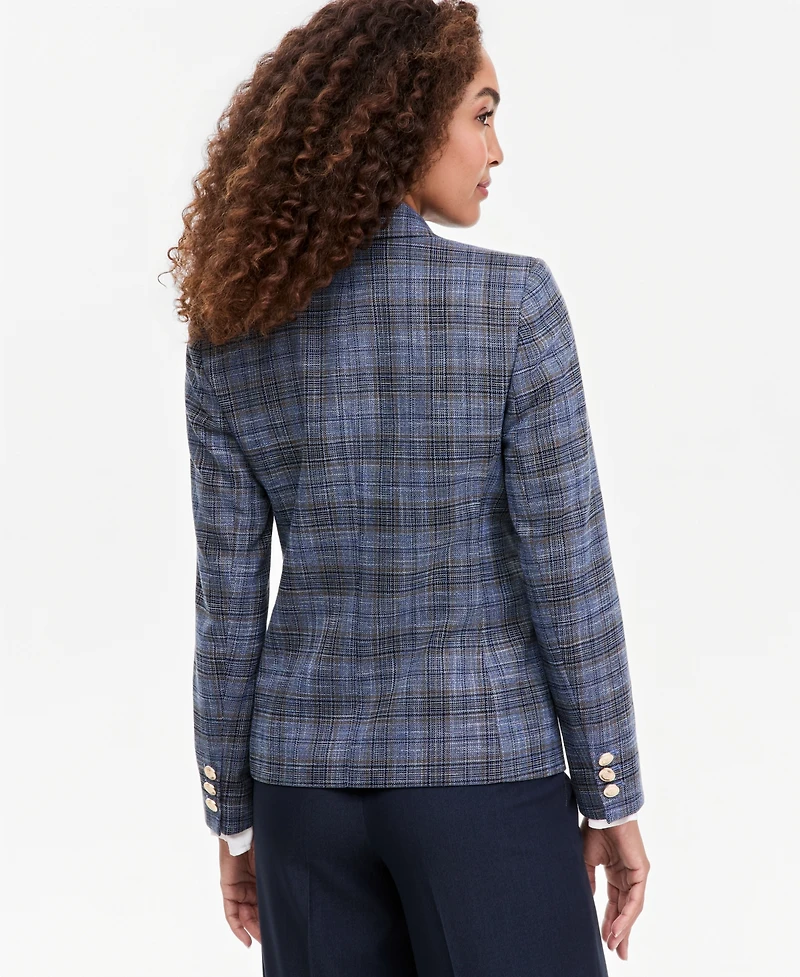 Tahari Asl Women's Plaid Double-Breasted Blazer