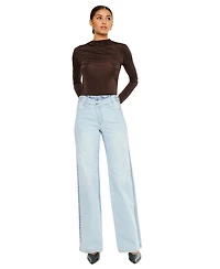 KanCan Women's Clara High Rise Wide-Leg Jeans