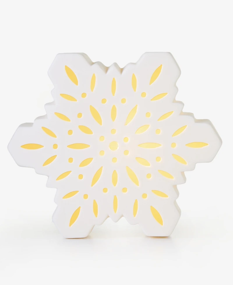 Holiday Lane Opulence Ceramic Snowflake with Led Lights Decor, Macy's Exclusive