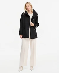 Tahari Women's Double-Faced Funnel Neck Coat