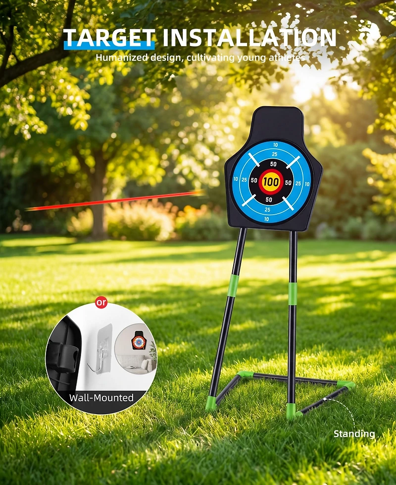 Sugift 2-Pack Led Bow and Arrow Set for Kids with 20 Suction Arrows, 1 Standing Target, 6 Score Targets & 2 Light-u Quiver