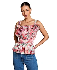Coast Women's Ruffled Square Neck Peplum Blouse
