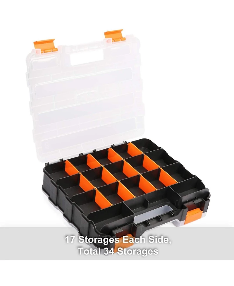 Xdovet Double Side Hardware Organizer Removable Dividers Small Parts Storage Box