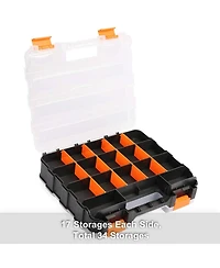 Xdovet Double Side Hardware Organizer Removable Dividers Small Parts Storage Box