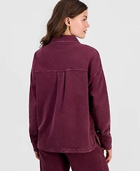 And Now This Petite French Terry Button-Front Shacket, Macy's Exclusive