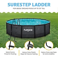 Funsicle 36" SureStep 3 Stair Outdoor Above-Ground Swimming Pool Ladder