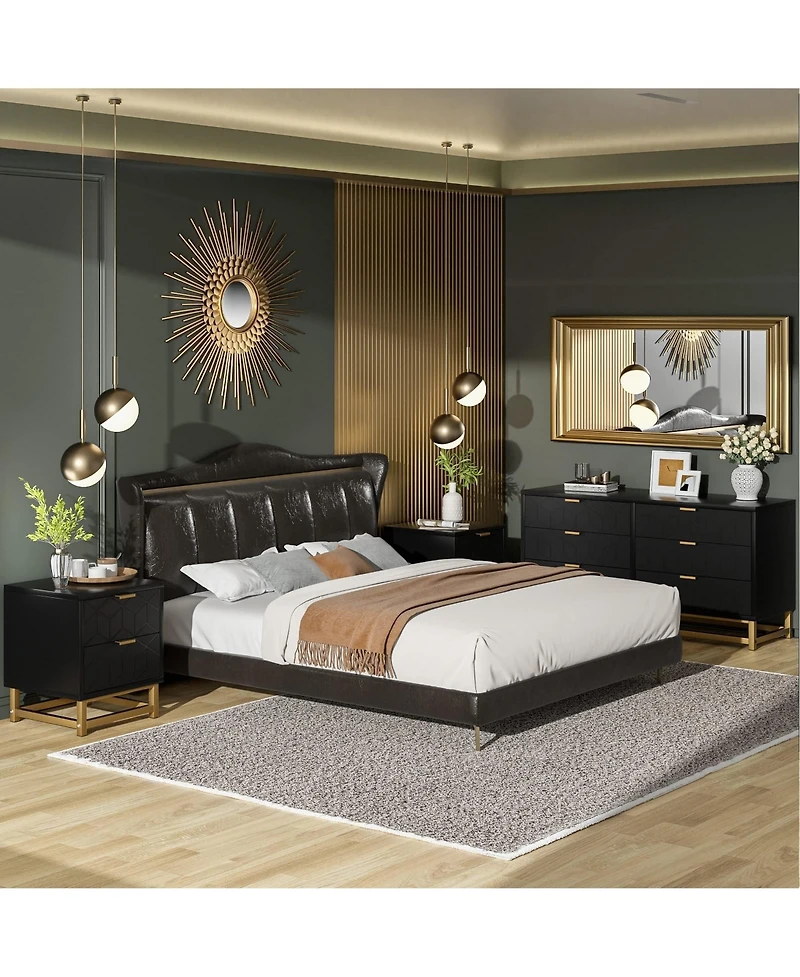 Gaomon 6 Drawer Dresser with Wide Storage, Chest Organizer Metal Legs, Modern Dressers & chests of Drawers