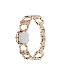 Ferragamo Women's Double Gancini Ip Rose Gold Stainless Steel Bracelet Watch 25mm