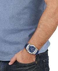 Ferragamo Men's Vega Chrono Blue Silicone Strap Watch 40mm