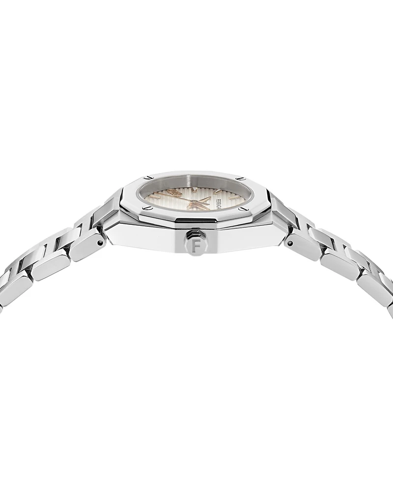 Ferragamo Women's Edge Silver Stainless Steel Bracelet Watch 28mm