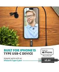 Movo Usb-c Wired Omnidirectional Lavalier Clip On Microphone for iPhone 15