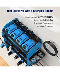 Xdovet Garstor Power Tool Organizer Wall Mount Charging Station Drill Holder Hooks Storage Rack Father Gift