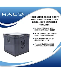 Halo Unsc Ammo Crate Tin Storage Box Cube Organizer with Lid