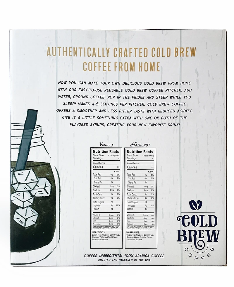 Coffee Masters Inc. Cold Brew Coffee Pitcher Gift Set, 4-Piece