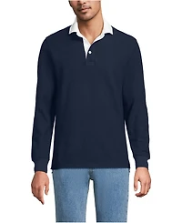 Lands' End Men's Long Sleeve Honeycomb Pique Rugby