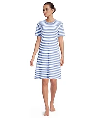 Lands' End Women's Cotton Interlock Short Sleeve Knee Length Gown