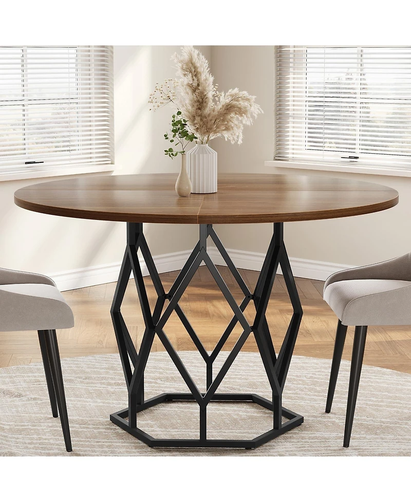 gaomon 47 Inch Round Dining Table, Farmhouse Kitchen Table for 4-6 People, & Room Tables