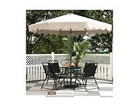 Clihome Patio Umbrella Outdoor Market Umbrella with Crank Tilt Adjustment