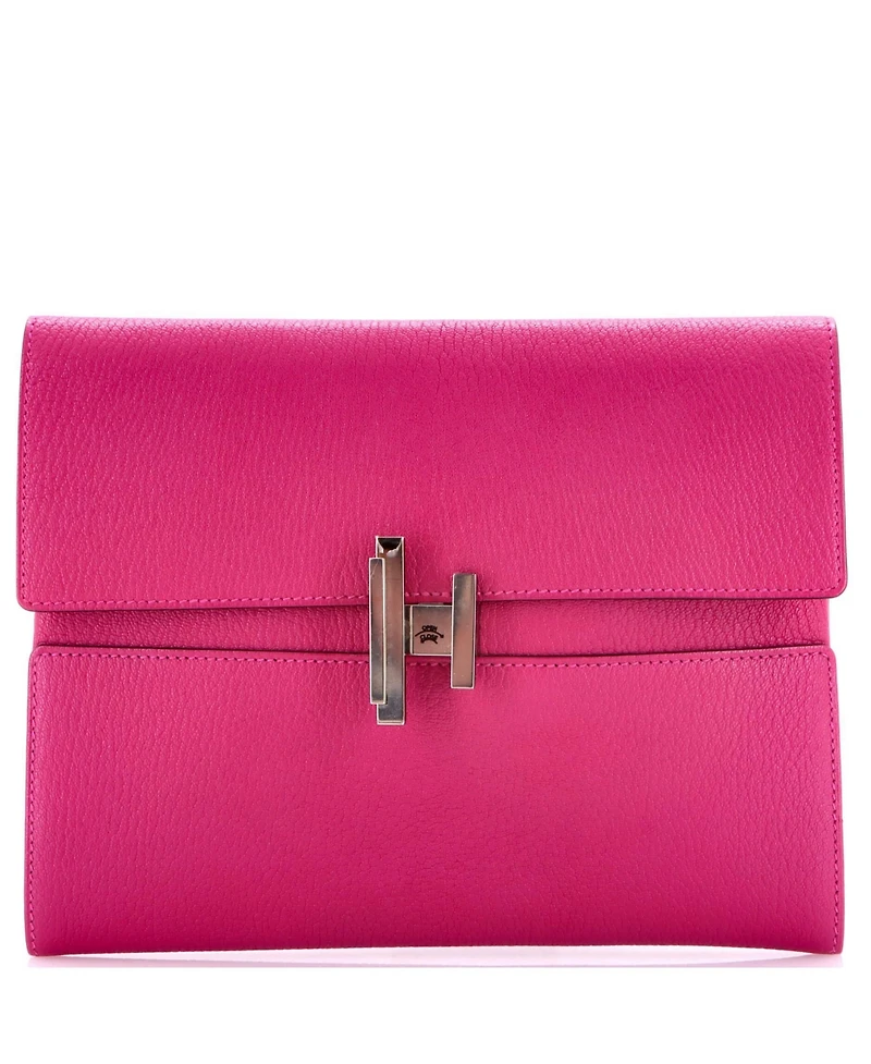 Pre-Owned HERMES Cinhetic Clutch Chevre Mysore