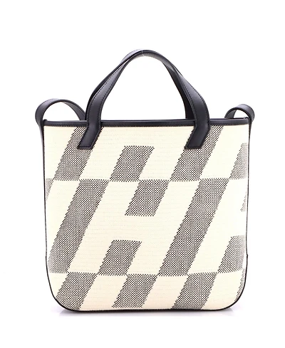 Pre-Owned Hermes Cabas H en Biais Tote Canvas with Leather