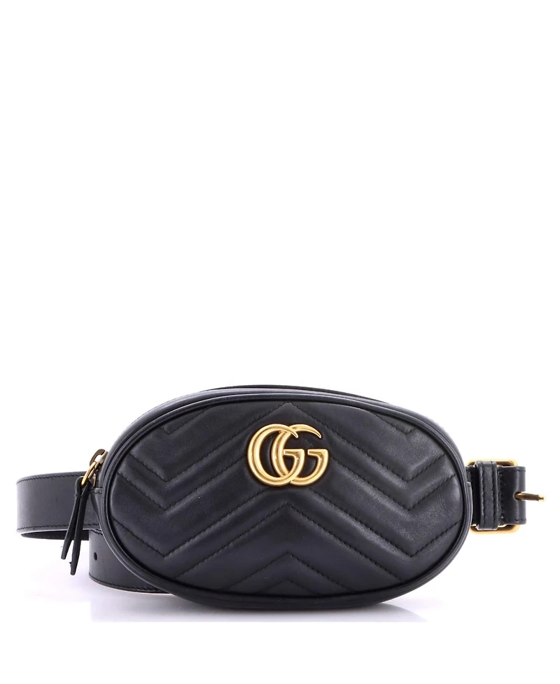 Pre-Owned Gucci Gg Marmont Belt Bag Matelasse Leather
