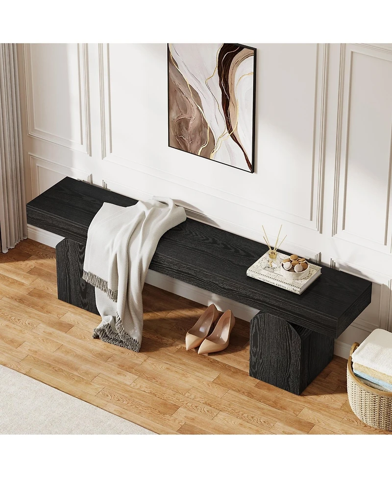 Slickblue 59" Entryway Bench with Arched Bases for Shoes