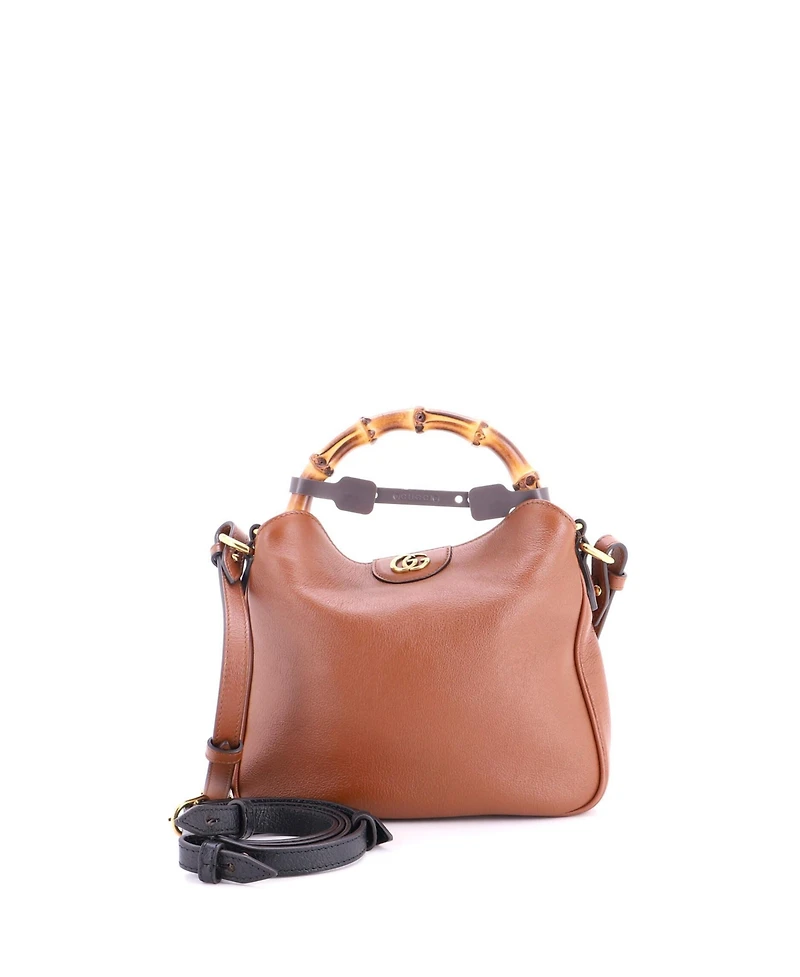 Pre-Owned Gucci Small Diana Nm Bamboo Shoulder Bag Leather
