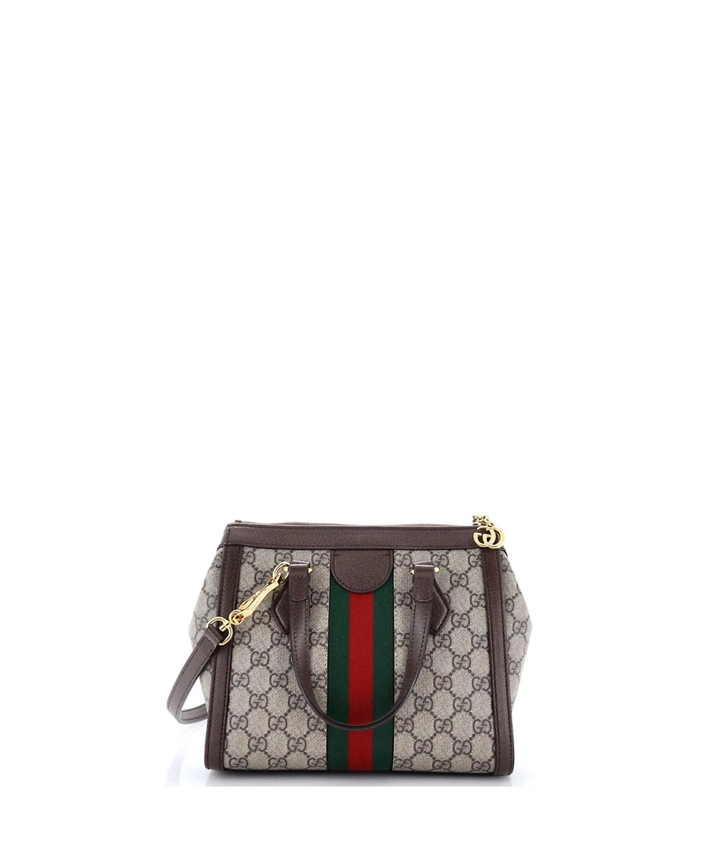 Pre-Owned Gucci Small Ophidia Top Handle Tote Gg Coated Canvas