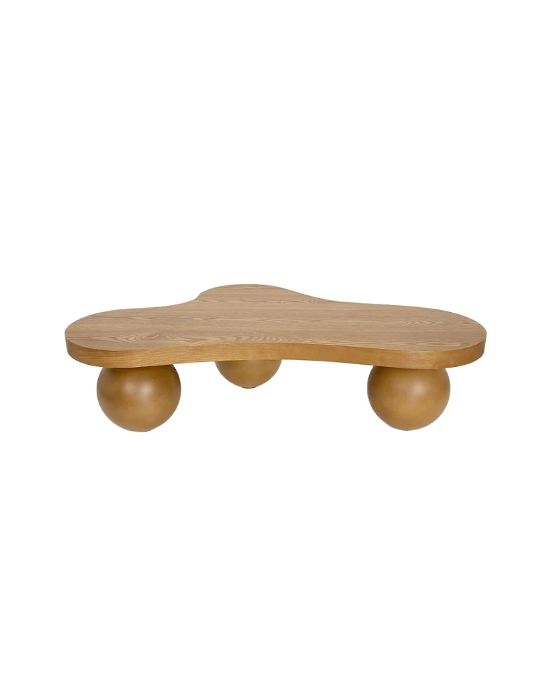 Streamdale Furniture 46'' Modern Cloud-Shaped Coffee Table with 3 Ball Legs